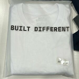 Built different men’s white crew neck